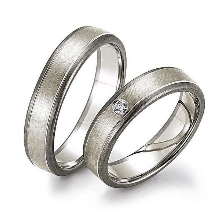 Gifteringer i palladium 500 & hvitt gull 9 kt, 5 mm. GERSTNER - 128208 Gifteringer i palladium 500 & hvitt gull 9 kt, 5 mm. GERSTNER - 128208