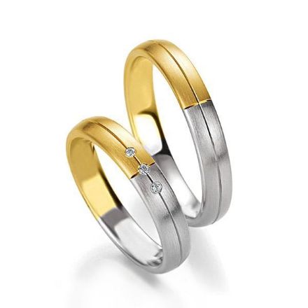 Gifteringer i hvitt & gult gull 9 kt, 4 mm. BASIC LIGHT - 14805631 Gifteringer i hvitt & gult gull 9 kt, 4 mm. BASIC LIGHT - 14805631