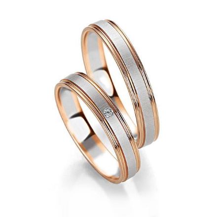 Gifteringer i hvitt & rødt gull 9 kt, 4 mm. BASIC LIGHT - 14805657 Gifteringer i hvitt & rødt gull 9 kt, 4 mm. BASIC LIGHT - 14805657