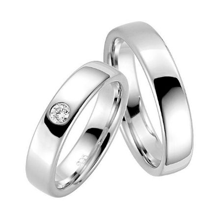 Forlovelsesringer i sølv rhodinert, 5 mm. RAUSCHMAYER -113819 Forlovelsesringer i sølv rhodinert, 5 mm. RAUSCHMAYER -113819