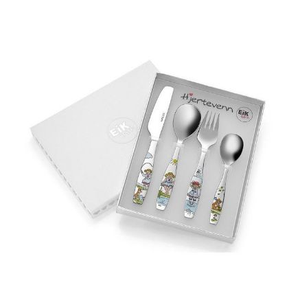 4 deler stålbestikk Hjertevenn pike, sett - 6545 4 deler stålbestikk Hjertevenn pike, sett - 6545