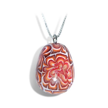 Smykke i Millefiori teknikk med krysantemum mønster -280205 Smykke i Millefiori teknikk med krysantemum mønster -280205