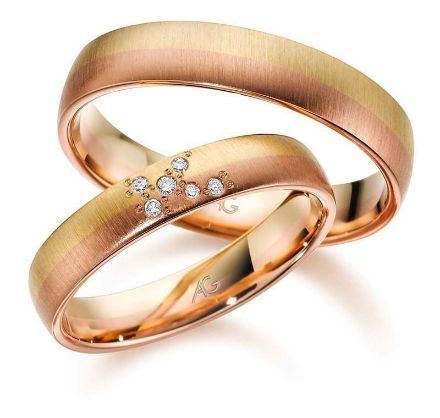 Gifteringer i gult & rødt gull 14 kt, 4 mm & 4.5 mm. GERSTNER - 28730 Gifteringer i gult & rødt gull 14 kt, 4 mm & 4.5 mm. GERSTNER - 28730