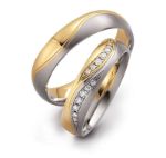 Gifteringer i hvitt & gult gull 14kt, 5 mm. GERSTNER - 28029