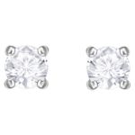 Swarovski øredobber Attract Round Pierced Earrings, White, Rhodium plated - 5408436