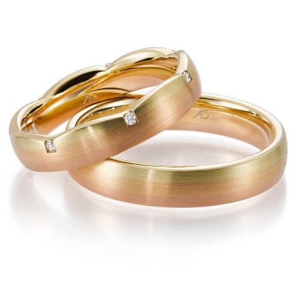 Gifteringer i rødt/rosé/gult gull 14kt, 4.5 mm & 4.3 mm. GERSTNER - 28601 Gifteringer i rødt/rosé/gult gull 14kt, 4.5 mm & 4.3 mm. GERSTNER - 28601