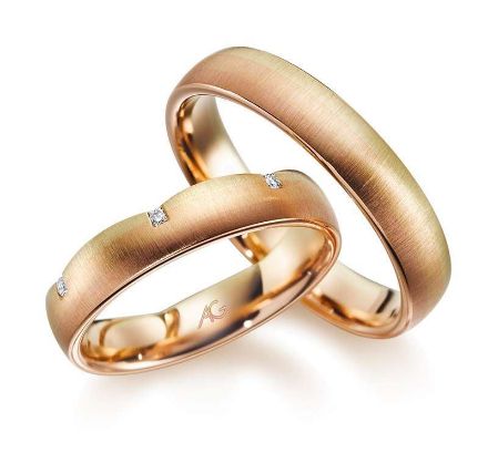 Gifteringer i rødt/rosé/gult gull 14kt, 4.5 mm & 4.3 mm. GERSTNER - 28687 Gifteringer i rødt/rosé/gult gull 14kt, 4.5 mm & 4.3 mm. GERSTNER - 28687