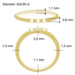 Diamantring Iselin med 3x0,05 ct TW-Si-85030500