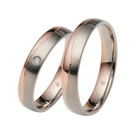 Gifteringer i palladium & rosé gull, 4 mm. RAUSCHMAYER - 1150907 Gifteringer i palladium & rosé gull, 4 mm. RAUSCHMAYER - 1150907