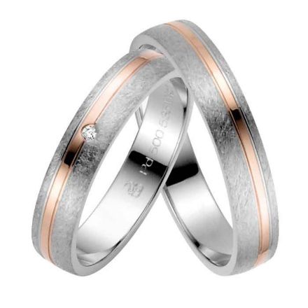 Gifteringer i palladium & rosé gull, 4 mm. RAUSCHMAYER - 1150904 Gifteringer i palladium & rosé gull, 4 mm. RAUSCHMAYER - 1150904