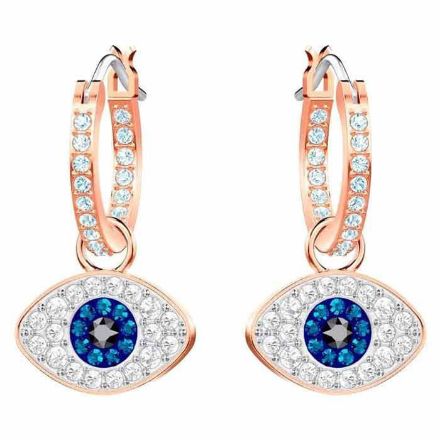 Swarovski Symbolic Evil Eye Hoop Pierced Earrings, Blue, Rose-gold tone plated øredobber - 5425857 Swarovski Symbolic Evil Eye Hoop Pierced Earrings, Blue, Rose-gold tone plated øredobber - 5425857