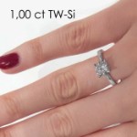  Enstens diamantring Lilya med 1,00 ct i 14kt gull. TW-Si. -18008100