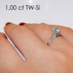 Enstens diamantring Soria med 1,00 ct i 14kt gull. TW-Si. -18010100