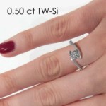 Enstens diamantring med 0,40 ct i 14kt gull. TW-Si. -18015040