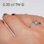 Enstens diamantring med 0,40 ct i 14kt gull. TW-Si. -18015040