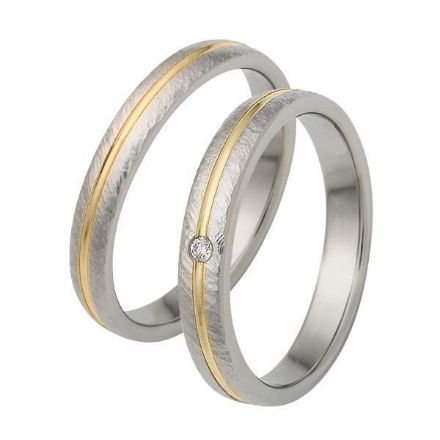 Gifteringer i stål & gult gull, 3,5 mm. RAUSCHMAYER - 1160090 Gifteringer i stål & gult gull, 3,5 mm. RAUSCHMAYER - 1160090