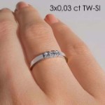 Forlovelsesring diamantring Iselin 3x0,03 ct TW-Si-8503030