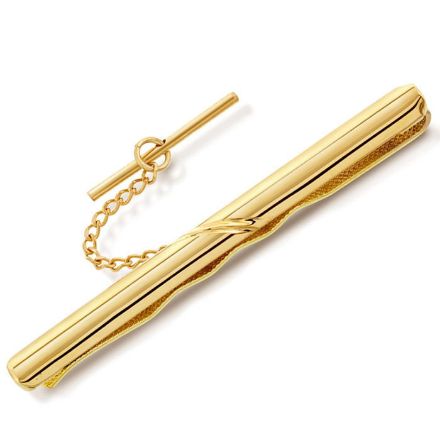 Slipsnål i gult gull med metall bakstykke. Rhodinert - 54155 Slipsnål i gult gull med metall bakstykke. Rhodinert - 54155