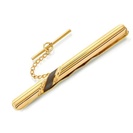 Slipsnål i gult gull med metall bakstykke. Rhodinert - 55060 Slipsnål i gult gull med metall bakstykke. Rhodinert - 55060