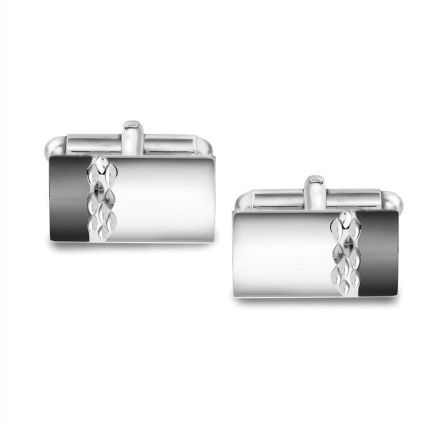 Mansjettknapper i sølv med metall bakstykke. Rhodinert - 63651 Mansjettknapper i sølv med metall bakstykke. Rhodinert - 63651