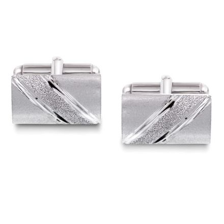Mansjettknapper i sølv med metall bakstykke. Rhodinert - 63866 Mansjettknapper i sølv med metall bakstykke. Rhodinert - 63866