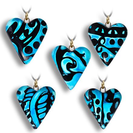 Hjertesmykke Hidden Magic, blått, håndlaget -28020695 Hjertesmykke Hidden Magic, blått, håndlaget -28020695