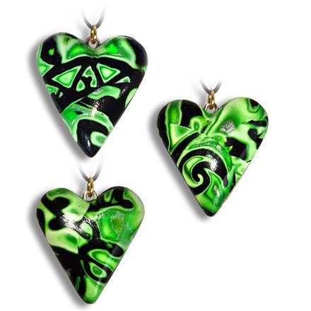 Hjertesmykke Hidden Magic, grønn, håndlaget -28020704 Hjertesmykke Hidden Magic, grønn, håndlaget -28020704