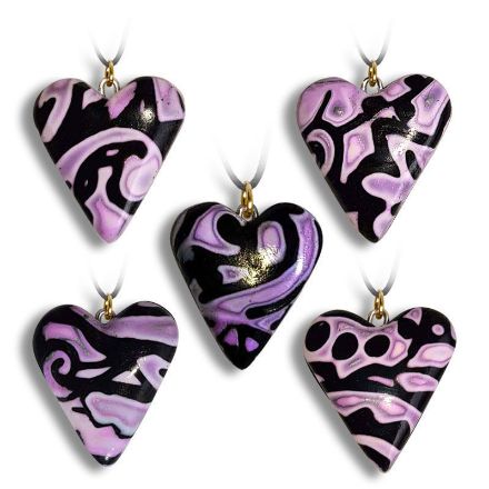 Hjertesmykke Hidden Magic, lilla, håndlaget -28020702 Hjertesmykke Hidden Magic, lilla, håndlaget -28020702