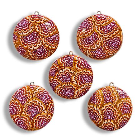 Smykke Krysantemum, burgunder og oransje, håndlaget -28020693 Smykke Krysantemum, burgunder og oransje, håndlaget -28020693