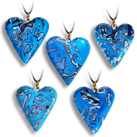 Hjertesmykke Hidden Magic, Deep blue sea, håndlaget -28020707 Hjertesmykke Hidden Magic, Deep blue sea, håndlaget -28020707