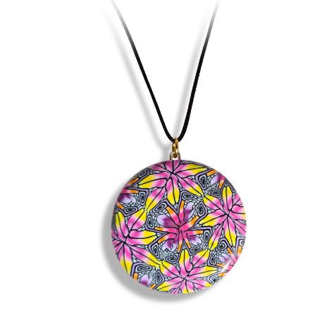 Smykke Kaleidoskop, Rosa og gul, håndlaget -28020708 Smykke Kaleidoskop, Rosa og gul, håndlaget -28020708