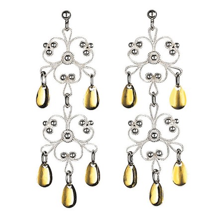 Øyrepynt, kvit/forgylt. Nordlandssølv - 252511 Øyrepynt, kvit/forgylt. Nordlandssølv - 252511