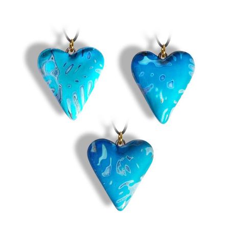 Hjertesmykke Blå hjerte, håndlaget -28020713 Hjertesmykke Blå hjerte, håndlaget -28020713