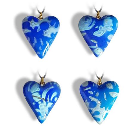 Hjertesmykke Mørke blå hjerte, håndlaget -28020715-2 Hjertesmykke Mørke blå hjerte, håndlaget -28020715-2