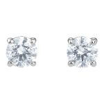 Swarovski øredobber Attract Round Pierced Earrings, White, Rhodium plated - 5408436