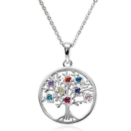 Livets tre i sølv med zirkonia-3000042 Livets tre i sølv med zirkonia-3000042