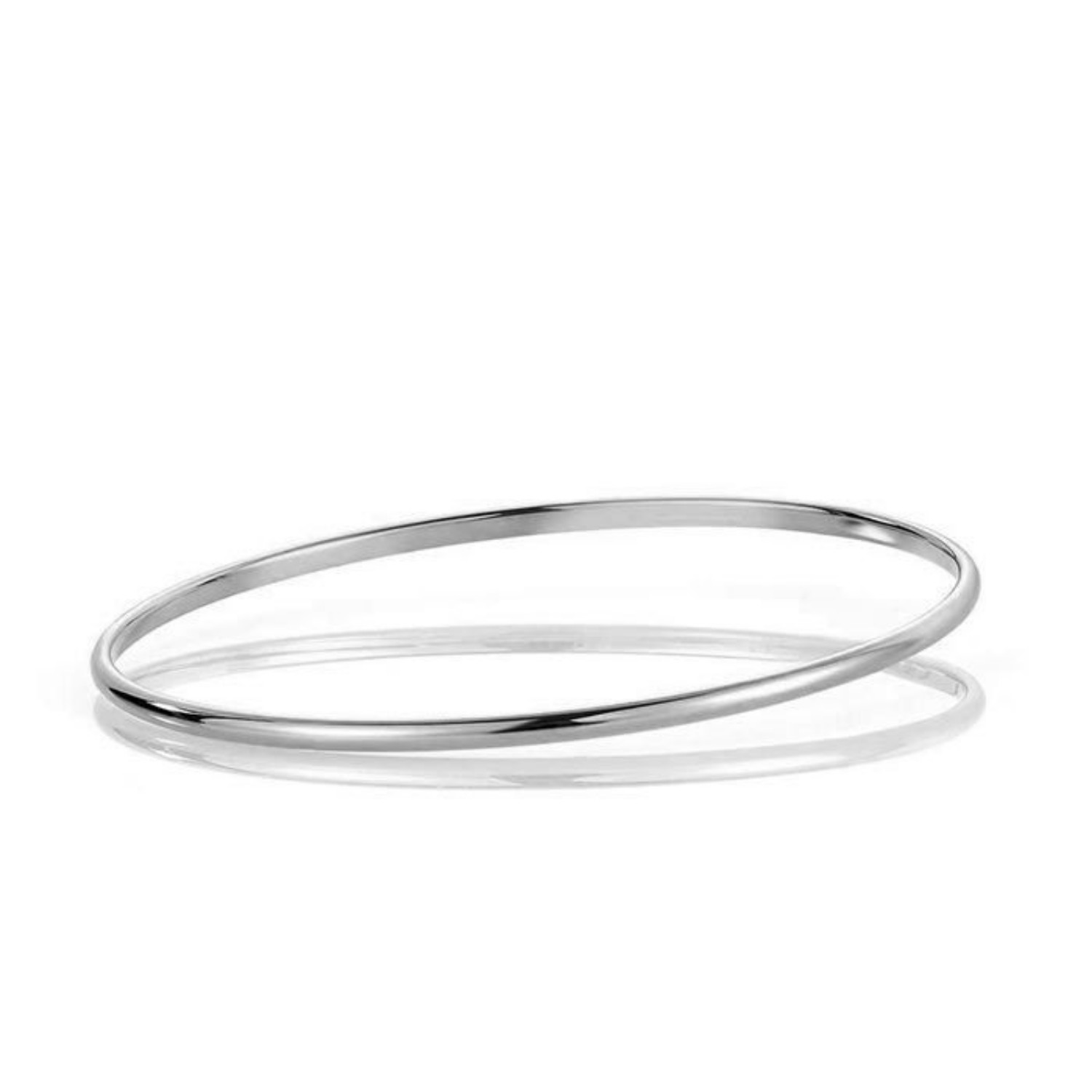 Armbånd gull. Classic armring rund profil, hvitt gull 14 kt, 2.5 mm - 01HV2565