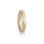 Gifteringer i gult gull 14 kt med diam. 0,10 ct. ARVEN -608091-1