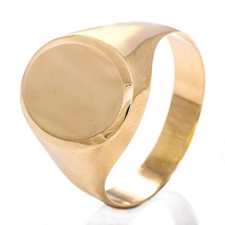 Signetring til herre i gult gull 3,4 mm - 57556  Signetring til herre i gult gull 3,4 mm - 57556
