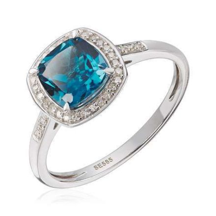 Ring i hvitt gull med Topaz London 0,10ct WSI - 57297 Ring i hvitt gull med Topaz London 0,10ct WSI - 57297