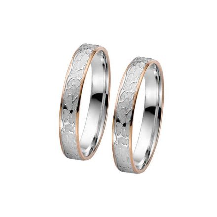 Gifteringer i hvitt & rosé gull 9kt, 4 mm. RAUSCHMAYER - 1050677 Gifteringer i hvitt & rosé gull 9kt, 4 mm. RAUSCHMAYER - 1050677