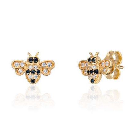 Øredobber Bie i gult gull 14 kt med Cubic Zirkonia - 47341 Øredobber Bie i gult gull 14 kt med Cubic Zirkonia - 47341