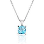 Smykke i hvitt gull med blå topas -27240