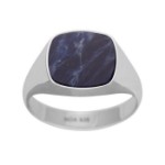 Herrering i sølv med sodalite - 167002