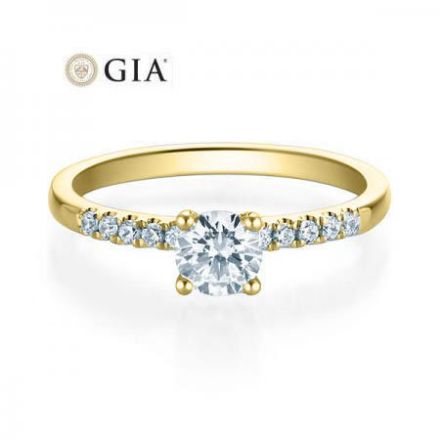 Diamantring med 0.52 ct, gult gull 18 kt - HR0517  Diamantring med 0.52 ct, gult gull 18 kt - HR0517