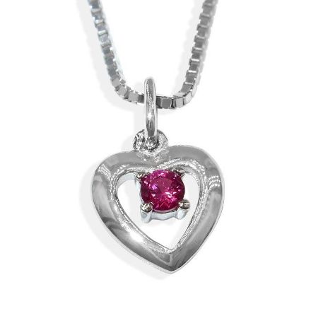 Smykke hjerter med stein i sølv, til barn - 90921 Smykke hjerter med stein i sølv, til barn - 90921