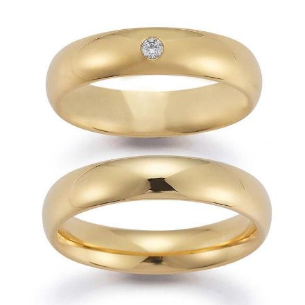 Gifteringer i gult gull 14 kt, 5 mm. GERSTNER - 26199 Gifteringer i gult gull 14 kt, 5 mm. GERSTNER - 26199