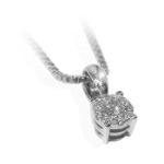 Diamantsmykke i hvitt gull med 0,08 ct W-Si-coc083150