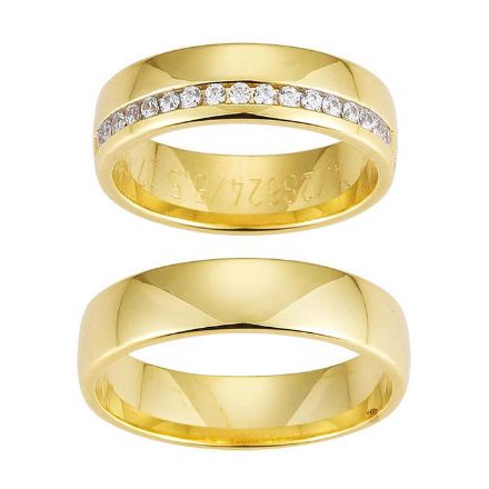 Gifteringer i gult gull 14 kt, 5,5 mm. GERSTNER - 28624 Gifteringer i gult gull 14 kt, 5,5 mm. GERSTNER - 28624