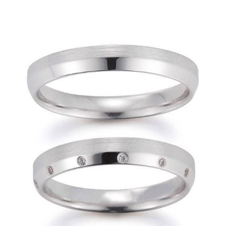 Gifteringer i hvitt gull 14 kt, 3.5 mm. GERSTNER - 20083 Gifteringer i hvitt gull 14 kt, 3.5 mm. GERSTNER - 20083